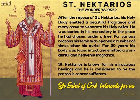 Nektarios was born in Selybria of Eastern Thrace to the family of Demos and Maria Kephalas on 1st October 1846. . St nektarios prayer for healing